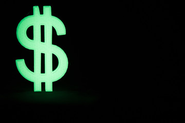 Glowing Dollar sign in the dark