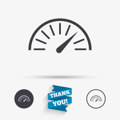 Tachometer sign icon. Revolution-counter symbol.