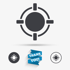 Crosshair sign icon. Target aim symbol.