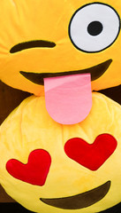 Fototapeta premium emoticons with wink and hearts with tongue sticking out