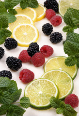 Background of scattered berries