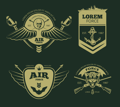 Color military vector patches