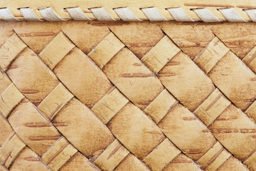 Birch bark wicker background.