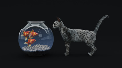 cat fish. 3d rendering