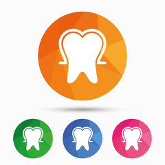 Tooth enamel protection sign icon. Dental care symbol.