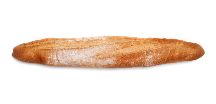 French baguette isolated on white background