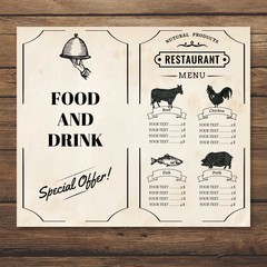 Restaurant menu vintage template