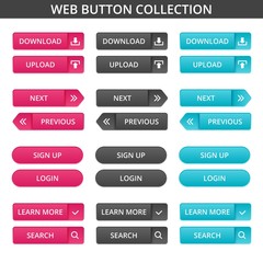 Fototapeta premium Different designs of web buttons