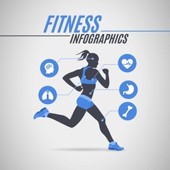 Fototapeta premium Runner girl infography