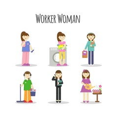 Worker woman collection