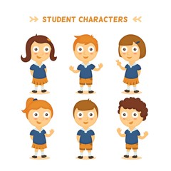 Funny student characters