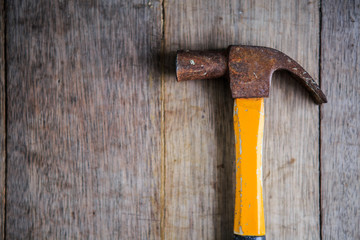 hammer on a wood floor