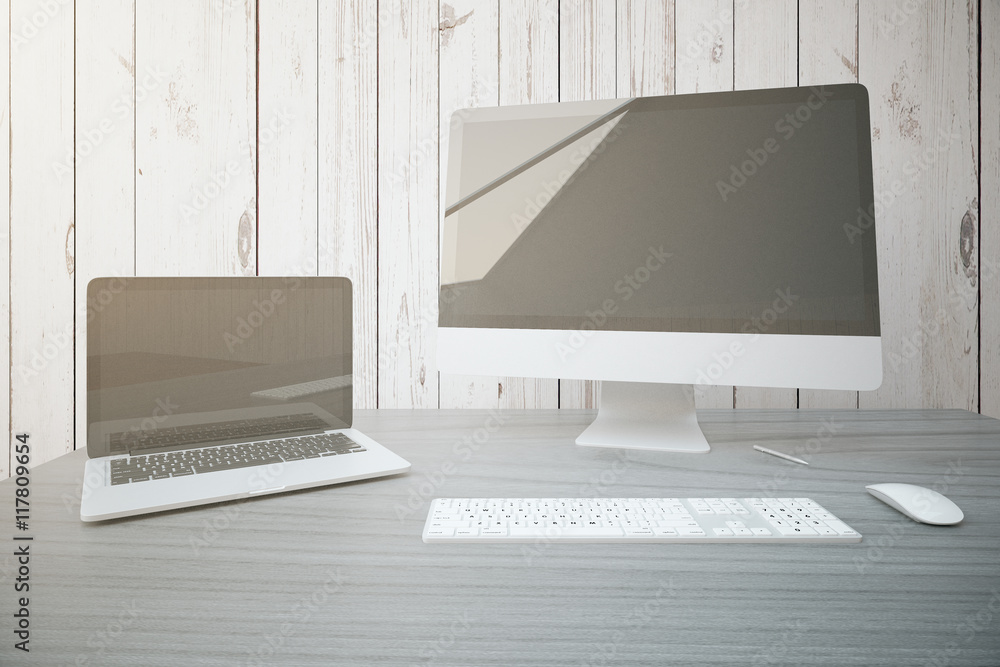 Poster laptop and computer monitors