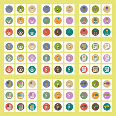 Collection of back to school items in flat style first of september