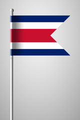 Flag of Costa Rica. National Flag on Flagpole