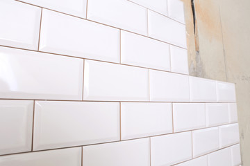 Rectangular white ceramic tile
