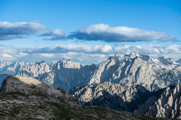 famous Italian National Park Tre Cime di Lavaredo. Dolomites, South Tyrol. Auronzo