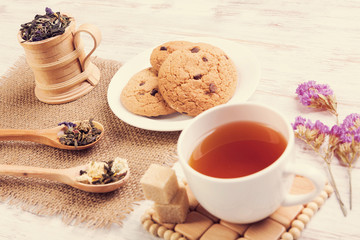 Herbal tea and cookies