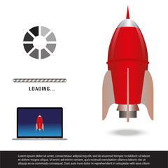 loading icon,Rocket. vector illustration