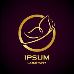 Abstract letter O logo,Butterfly Gold, beauty and fashion logo