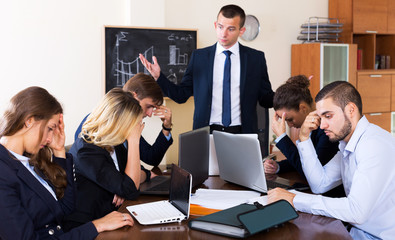 Disappointed boss shouting