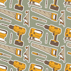 Seamless Vector Pattern with Tools