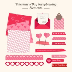 Scrapbooking elements for valentine day