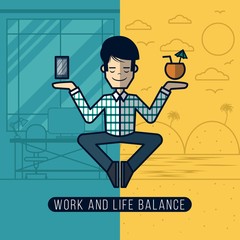 Work and life balance in line style