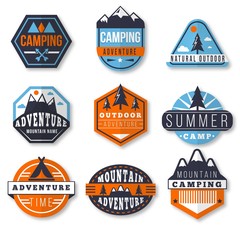 polygonal adventure badges 
