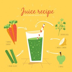 Juice recipe in vintage style