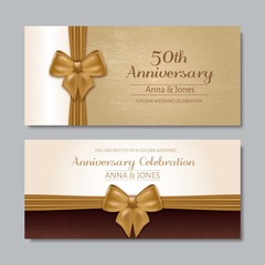Golden wedding anniversary invitation