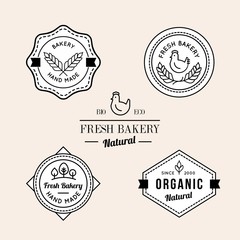 Obraz premium Fresh bakery products badges