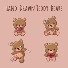 Fototapeta na wymiar Hand drawn teddy bears