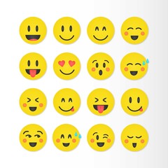 Fototapeta premium Funny smileys collection in yellow color