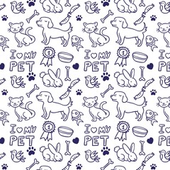Hand drawn animals pattern