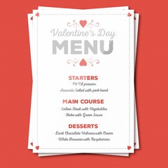 Cute valentine day menu