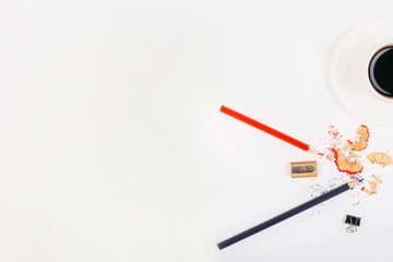 Pencil sawdust and coffee