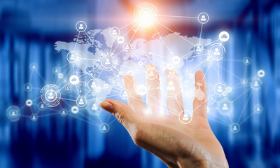 Media worldwide technology concept . Mixed media