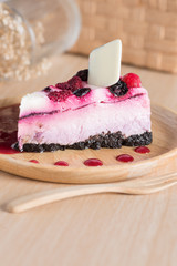 Mixed berry mousse cake.