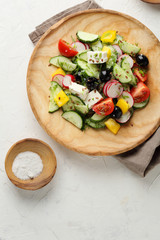 Fresh vegetables salad on plate