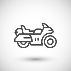 Touring motorcycle line icon