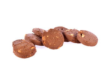 Chocolate  cookie on white background