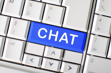 Word chat on computer keyboard key