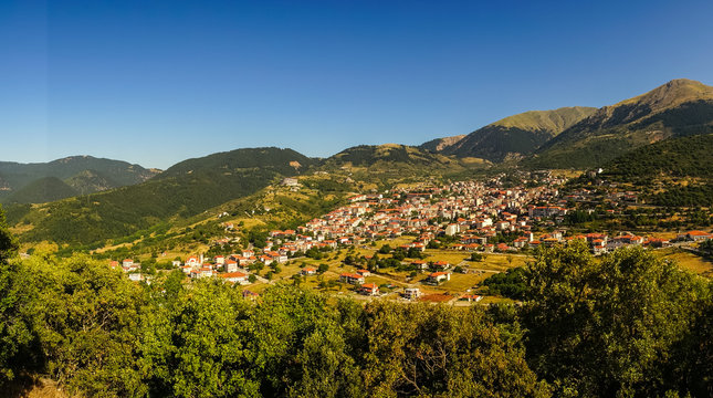 Cityview at mountain village of Karpenisi, Evritania, Greece