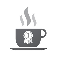 Isolated coffee cup icon with  a ribbon award