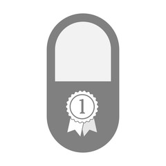Isolated pill icon with  a ribbon award