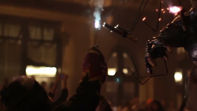 crowds in the street or the fire run