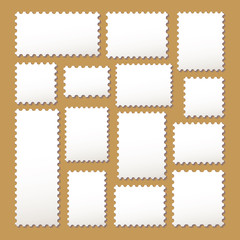 empty blank postage stamps