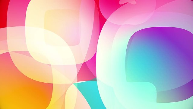 colorful circles and squares video background glassy and transparent circular shapes