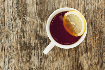 cup of hot lemon tea